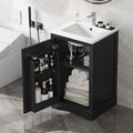 20 in Small Bathroom Vanity with Sink,Soft Close Door and Adjustable Shelf,Wood Modern Single Bathroom Sink Cabinet,Freestanding (Black)