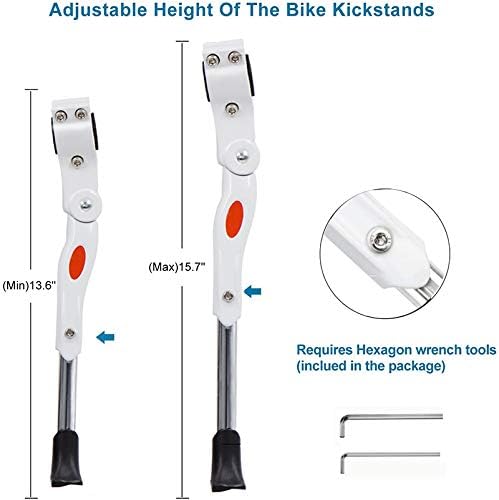 Adjustable Bicycle Kickstand, Bike Side Support Kick Stand for 22 24 26 Inch Mountain Bike and 700 Road Bike