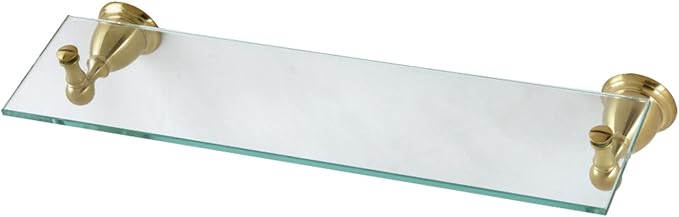 Kingston Brass BA1759BB Heritage Bathroom Glass Shelf, Brushed Brass 20.44 x 5.25 x 3.06