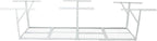 2x8FT Overhead Garage Storage Rack, 450lbs Capacity White Ceiling Shelves, Adjustable Height 22-40 inch, Heavy-Duty Metal Garage Storage System for Seasonal Items