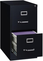 Lorell LLR42291 2-Drawer Vertical File, 15" x 22" x 28, Black