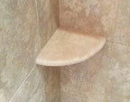 Premium Quality Light Travertine Corner Shelf Filled and Honed 9'' (Pack of 1)