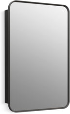 Kohler 35570-BLL Verdera® Framed Bathroom Medicine Cabinet with Mirror, Rectangular Design, Mirrored Interior, Adjustable Glass Shelves, Rustproof, 22 in. W x 34 in. H, Matte Black