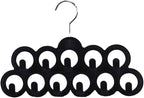 Velvet Scarf Storage Organizer for Closet (Pack of 3), Black | by Home Basics | Scarf Holder for Scarves and Ties | Slim Scarf Hangar Useful for Belts and Jewelry