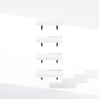 Furinno Tanna Floating Shelves for Wall Set of 4, 15-Inch Bathroom Wall Shelf, Wall Mounted Shelf, for Bathroom Organizers and Storage, Living Room, White Texture