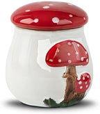 Airtight Cookie Jar Mushroom Cookie Jar With Lid Ceramic White Cookie Jars for Kitchen Counter Large Cookie Container Storage For Kitchen Counter