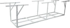 2x8FT Overhead Garage Storage Rack, 450lbs Capacity White Ceiling Shelves, Adjustable Height 22-40 inch, Heavy-Duty Metal Garage Storage System for Seasonal Items