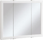 Design House 545103-WHT Wyndham Medicine Cabinet – Durable White Assembled Frame – Bathroom Wall Cabinet with Mirrored Door, 36-Inch – 4.75" X 36" X 30", White, 1 Count, Tri-View
