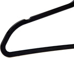 Quality Hangers 200 Pack Plastic Hangers for Clothes - Slim Non-Velvet Hangers with 360° Swivel Chrome Hook & Non Slip Notches - Ideal for Dresses Coats Shirts Jackets & More - Black
