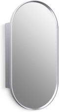 Kohler 35573-CPL Verdera® Framed Medicine Cabinet Mirror, Capsule Design, Mirrored Interior, Bathroom Cabinet, Adjustable Glass Shelves, Rustproof Aluminum, 15 in. W x 30 in. H, Polished Chrome