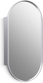 Kohler 35573-CPL Verdera® Framed Medicine Cabinet Mirror, Capsule Design, Mirrored Interior, Bathroom Cabinet, Adjustable Glass Shelves, Rustproof Aluminum, 15 in. W x 30 in. H, Polished Chrome