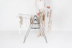 Brabantia HangOn Clothes Drying Rack | 67ft (20m) | Metallic Gray | Large Indoor Clothes Airer Laundry Stand with 2 Fold-Out Wings & Hanger Hooks, Folds Flat | Fits 2 Full Loads