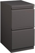 Pemberly Row 2-Drawer Metal Mobile Filing Cabinet, 27.75" H x 15" W x 19.88" D, Espresso Finish, Commercial Grade, Locking Letter File Drawers, Hidden Casters, Office Storage Solution