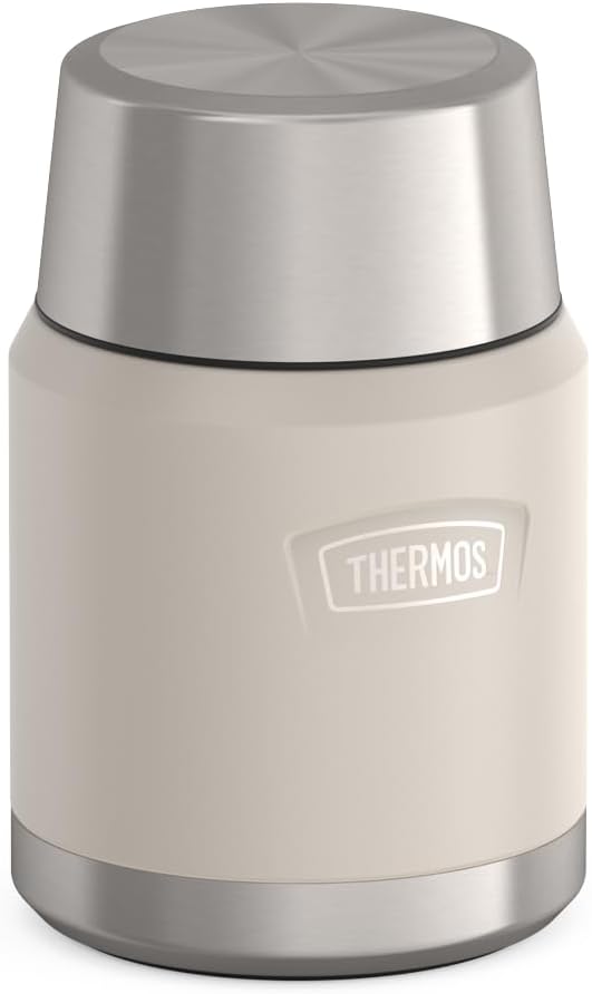 THERMOS, Stainless Steel Food Jar with Spoon, 16 Ounces, Sandstone
