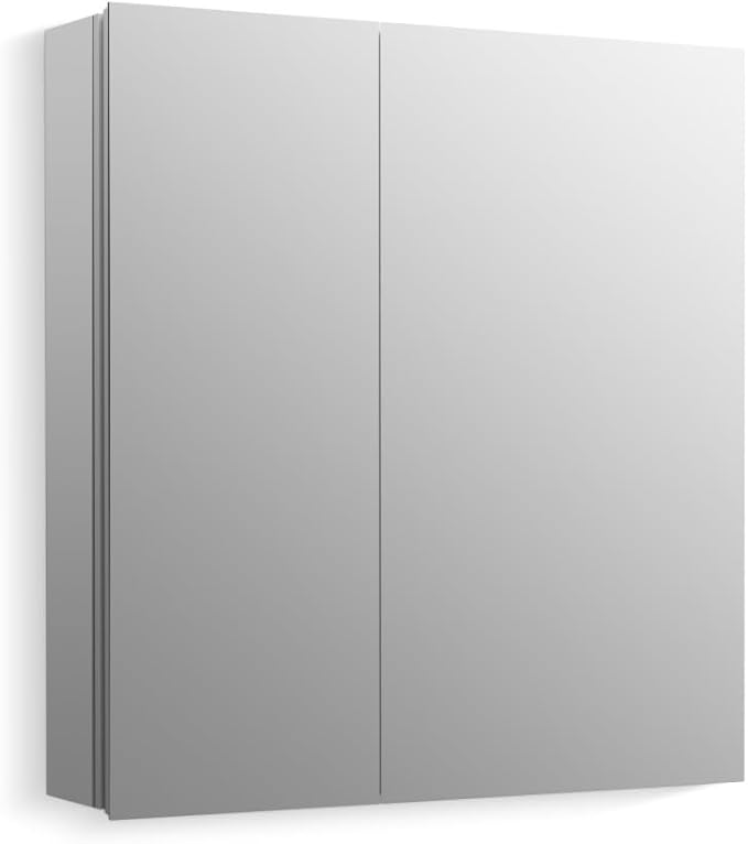Kohler 56003-NA Embark Premium XL Medicine Cabinet, Deep Rectangular Storage Cabinet with Adjustable Shelves and Mirrored Doors, 25 in. W x 26 in. H