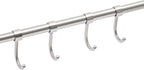 Kitchen Hanging Racks 304 Stainless Steel 20 Inch Rail Utensil Storage Hanger with 10 Pcs Noiseless Sliding Hooks, Wall Mounted Rod Holder for Pots Pan Spatula Spoon Cookware Mug Cup (Silver)
