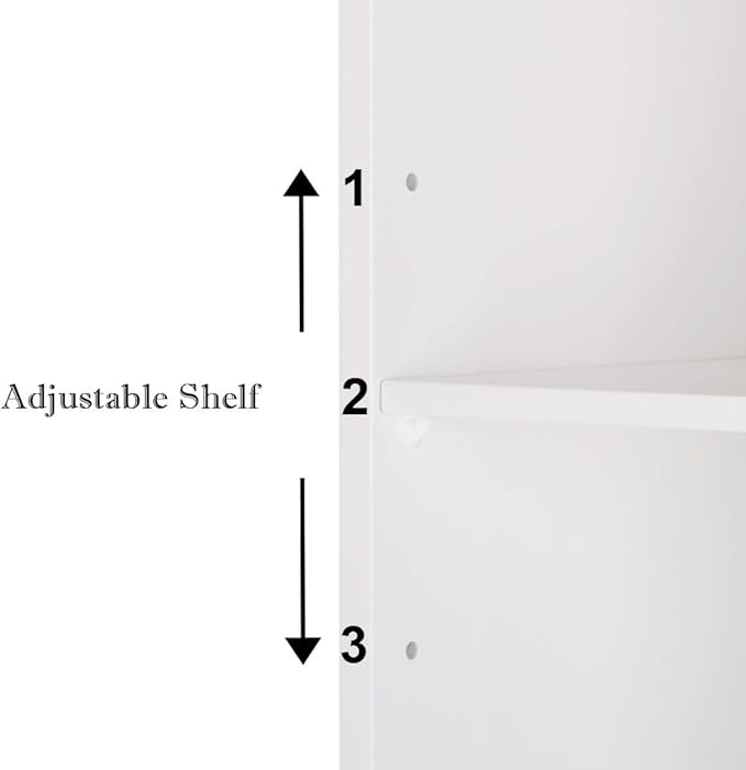 Karl home Wooden Medicine Cabinet White Wall Mounted Bathroom Cabinet with Single Mirror Door & Adjustable Shelves for Bathroom, Living Room, Entryway