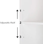Karl home Wooden Medicine Cabinet White Wall Mounted Bathroom Cabinet with Single Mirror Door & Adjustable Shelves for Bathroom, Living Room, Entryway
