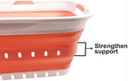 SAMMART 42L (11 gallon) Collapsible Plastic Laundry Basket - Foldable Pop Up Storage Container/Organizer - Space Saving Hamper/Basket (1, White/Quartz Pink)