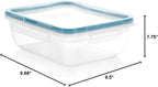 Snapware Plastic Total Solution 3-Pack (8.5-Cup) Food Storage Containers Set, Leakproof & Airtight Plastic Locking Lids Rectangular Containers, BPA-Free Lids, Microwave Dishwasher Freezer Safe