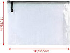 Oaimyy-11 x 14"-18 Pcs-Plastic Mesh Zipper Pouch Document Folders Bag Zip File Bags for Office Supplies,Home,Travel Storages,Puzzle Board Games Storage- (Multicolor)