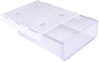 Self-adhesive Under Desk Drawer Organizer, Table Hidden Slide Out Large Storage Mounted Desktop Pencil Holder Tray Drawers for Office Home School Stationery Kitchen (White)