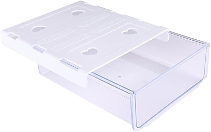 Self-adhesive Under Desk Drawer Organizer, Table Hidden Slide Out Large Storage Mounted Desktop Pencil Holder Tray Drawers for Office Home School Stationery Kitchen (White)