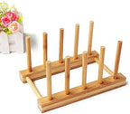 YWSHF Bamboo Wooden Dish Rack Dishes Drainboard Drying Drainer Storage Holder Stand Kitchen Cabinet Organizer for Dish/Plate/Bowl/Cup/Pot Lid/Book