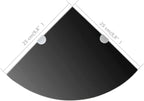 Black Corner Shelf Small Wall Mounted Tempered Glass Floating Shelf for Bathroom Kitchen Living Room 9.8 Inch Triangular Display Storage Organizer