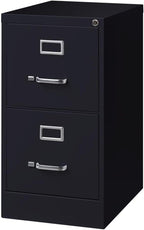 Lorell LLR42291 2-Drawer Vertical File, 15" x 22" x 28, Black