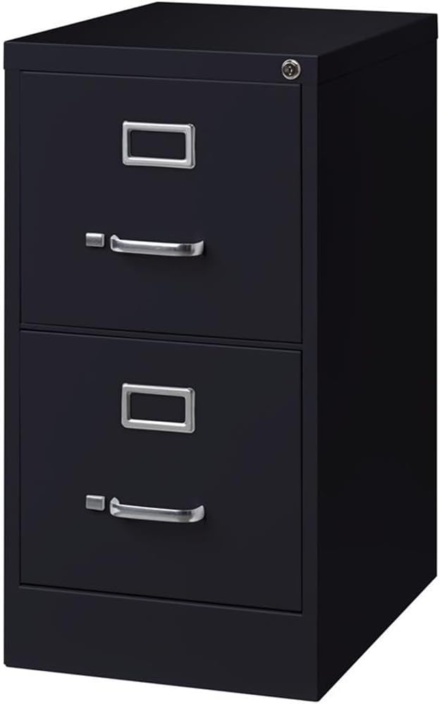 Lorell LLR42291 2-Drawer Vertical File, 15" x 22" x 28, Black