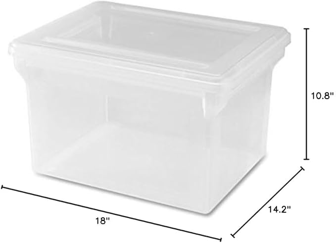 Lorell LLR68925 Letter/Legal Plastic File Box, 1 EA, clear