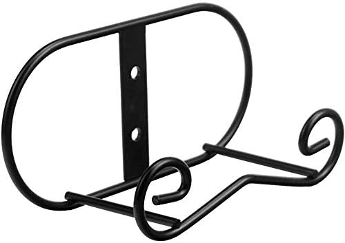 LIONWEI LIONWELI Wall Mount Plate Display Stands - 2 Pack Black Iron Easel Holders - Vertical Wall Hangers for Decorative Plates, Picture Frames, Art