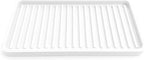 Happitasa Silicone Kitchen Sink Organizer Tray, Sponge Holder and Countertop Protector | Bathroom and Kitchen Soap Dish and Dispenser Tray (White, 10"x5.25")