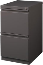 Pemberly Row 2-Drawer Metal Mobile Filing Cabinet, 27.75" H x 15" W x 19.88" D, Espresso Finish, Commercial Grade, Locking Letter File Drawers, Hidden Casters, Office Storage Solution