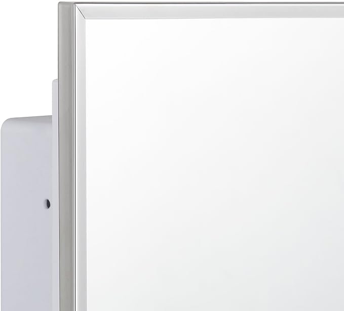 Plastic Bathroom Medicine Cabinet with Framed Mirror 16 x 22 inch, Surface and Recessed Mount