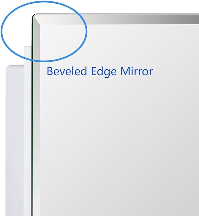Plastic Medicine Mirror Cabinet for Bathroom 16 x 26 inch, Surface and Recessed Mount