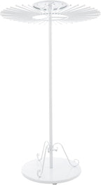 Scarf Display Stand 45-Arm Scarf Holder Organizer Freestanding Scarf Hanger 360° Rotating Rack for Home and Clothing Store (White, 45 Rods)