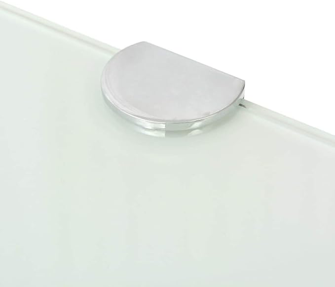 White Tempered Glass Corner Shelf, 13.8 Inch Triangular Floating Wall Shelves for Bathroom, Living Room, Kitchen, Modern Display Storage Rack, 33lb Weight Capacity