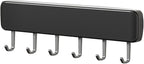 Generic Kitchen Utensil Hanger Wall Mounted Hooks, No Drilling Removable and Adjustable Hooks Kitchen Rail with 8 Hooks for Hanging Cooking Utensils, Mugs, Spoons (6 Hooks), Black