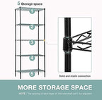 PayLessHere | 5-Tier Wire Shelf | 24"x14"x60" | Black | Adjustable Racks | Heavy-Duty Storage Shelves, Holds Upto 750 lbs | Rust-Resistant, No-Tool Assembly | for Home, Garage Shelving