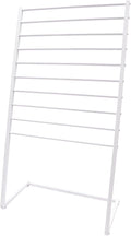 Scarf Display Stand, 10 Tier Metal Scarf Holder Organizer, Freestanding Scarf Rack, for Hanging Towels, Scarves, Clothes, Shawls, Blankets, Bandana, for Commercial Clothing Retail Store (White)