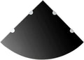 Corner Shelf Black Tempered Glass, 17.7-inch Wall Mounted Storage Organizer for Bathroom, Kitchen, Living Room, Modern Triangular Display Shelving Unit