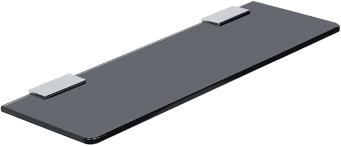 SAYAYO Floating Glass Shelves for Bathroom, Tempered Glass Shelf for Wall 15 x 5 Inch 1 Pcs, Black