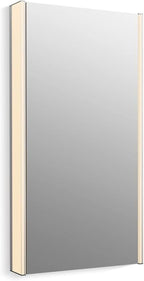 Kohler 81148-SLE-DA1 Maxstow Frameless Medicine Cabinet Mirror with Lights, LED Light, Mirror Door & Staggered Shelves, Rectangular Frame, 22 in. W x 40 in. H