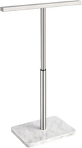 Hand Towel Holder Stand, T-Shape Hand Towel Rack for Bathroom, Hand Towel Stainless Steel for Kitchen Vanity Countertop, Marble Base Brushed Adjustable 9.06" -17.68"