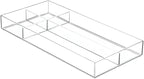 mDesign Plastic Stackable Office Divided Storage Drawer Organizer Tray for Cabinet, Desk, Shelf, or Closet Organization - Holds Note Pads, Pens, Tape, Staples, Scissors, Lumiere Collection - Clear