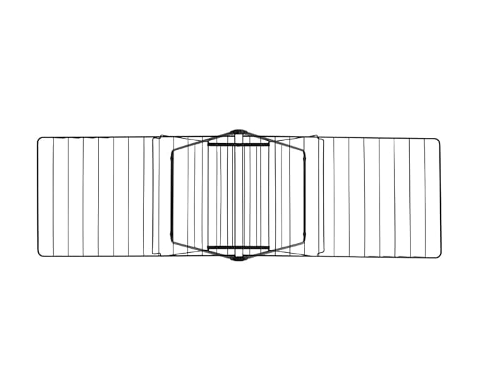 Brabantia HangOn Clothes Drying Rack | 82ft (25m) | Matt Black | Large Indoor Clothes Airer Laundry Stand with 2 Fold-Out Wings & Hanger Hooks, Folds Flat | Fits 2 Full Loads