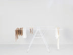 Brabantia HangOn Clothes Drying Rack | 82ft (25m) | White | Large Indoor Clothes Airer Laundry Stand with 2 Fold-Out Wings & Hanger Hooks, Folds Flat | Fits 2 Full Loads