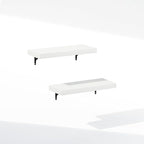 Furinno Tanna Floating Shelves for Wall Set of 2, 22-Inch Bathroom Wall Shelf, Wall Mounted Shelf, for Bathroom Organizers and Storage, Living Room, White Texture